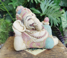 Home Decor Idol. Cute, Resting Lord Ganesha Stone Figurine.