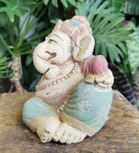 Home Decor Idol. Cute, Resting Lord Ganesha Stone Figurine.