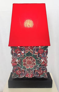 Home Decor: Hand Carved Table Lamp with Foral Motifs.
