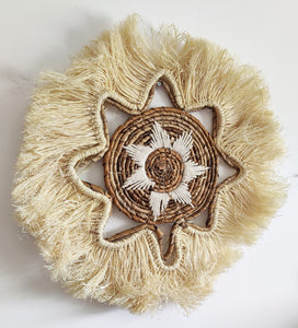 Home Decor - Large Natural Weave multipurpose wall hanging made from Banana Bark and Raffia.