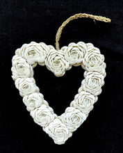 HOME DECOR: Wall Hanging Accent. Double sided heart shape shell decor in floral design.
