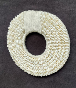 Home Decor - Tribal Style Shell Wall Decoration With Macrame Crochet Base "Cowrie Papua"