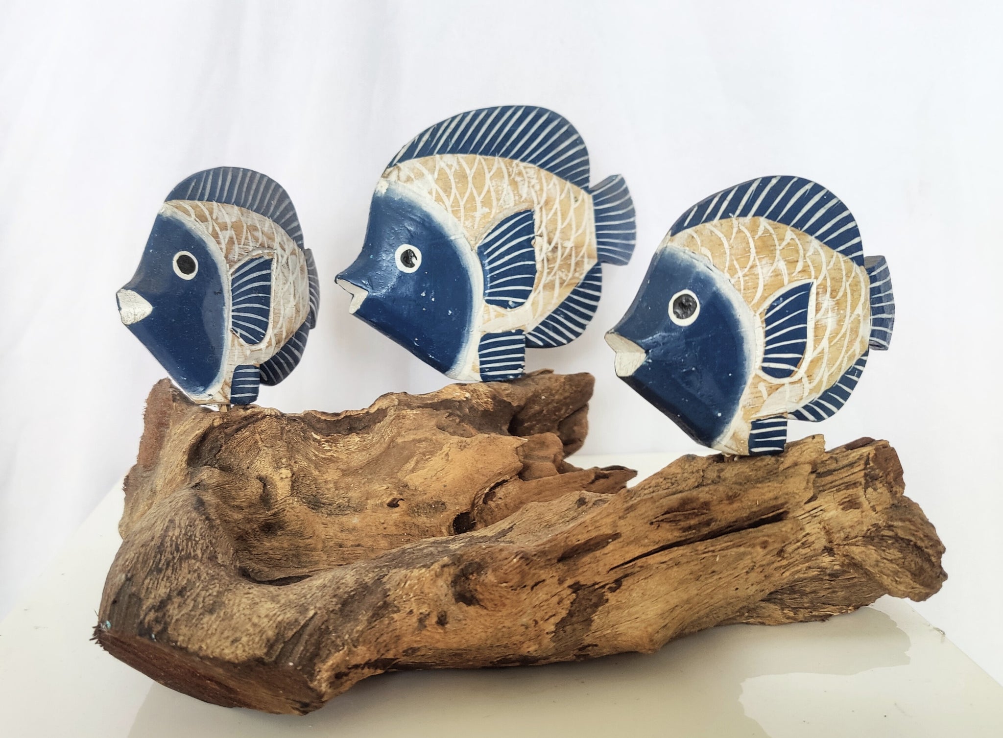 Home Decor. Tabletop Showpiece. Hand Carved Wooden Fish Statuettes Swi –  TAMARA HOME DECOR