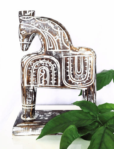 Home Decor Showpiece. Ornamental Tribal Design Trojan Horse Sculpture.