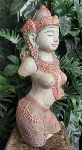 Home Decor: Table - Outdoor Statue. Exquisite Stone Sculpture of Apsara, The Dancing Celestial.