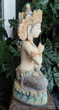 Home Decor: Garden Statue. Stunning Goddess Devi Tara Sitting Sculpture in Stone.