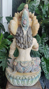 Home Decor: Garden Statue. Stunning Goddess Devi Tara Sitting Sculpture in Stone.