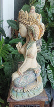 Home Decor: Garden Statue. Stunning Goddess Devi Tara Sitting Sculpture in Stone.