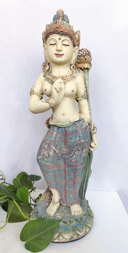 Home Decor: Goddess Devi Tara Standing Sculpture in Stone.