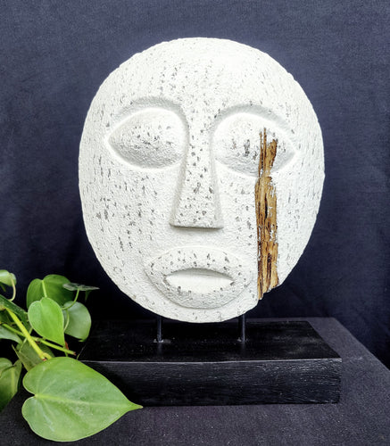 Home Decor. Tabletop Sculpture. Hand Carved Tiki Statue Abstract Polynesian Native Carving.