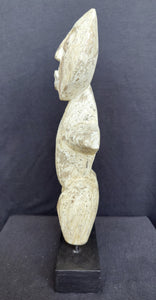 Home Decor. Tabletop Sculptures. Hand Carved Tiki Statue Abstract Polynesian Native Carving.