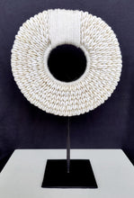Home Decor - Table / Wall Ornament. Irian Jaya Tribal Cowrie Shell Necklace mounted on a custom made stand.