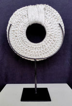 Home Decor - Table / Wall Ornament. Irian Jaya Tribal Cowrie Shell Necklace mounted on a custom made stand.