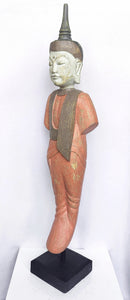 Home Decor Statue. Handcrafted Wooden Sculpture of Lord Buddha.