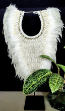 Table Decor: Stunning handmade, white feather and shell necklace from Papua.