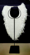 Table Decor: Stunning handmade, white feather and shell necklace from Papua.