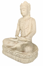 TABLE - OUTDOOR DECOR: Beautiful Stone Meditating Buddha, sitting in Lotus Pose.