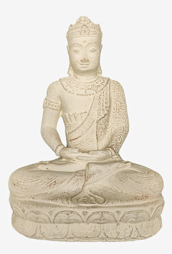 TABLE - OUTDOOR DECOR: Beautiful Stone Meditating Buddha, sitting in Lotus Pose.