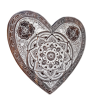 Home Decor. Wall Hanging. Heart-Shaped Wooden Wall Sculpture with Mandala Design.