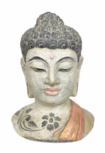 TABLE / GARDEN DECOR: Beautiful Meditating Buddha Head Statue in stone.