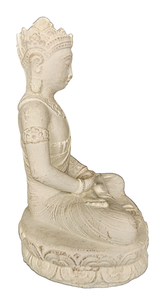 TABLE - OUTDOOR DECOR: Beautiful Stone Meditating Buddha, sitting in Lotus Pose.