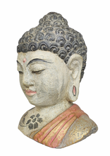 TABLE / GARDEN DECOR: Beautiful Meditating Buddha Head Statue in stone.