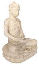 TABLE - OUTDOOR DECOR: Beautiful Stone Meditating Buddha, sitting in Lotus Pose.