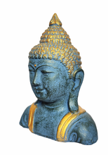 Home Decor Table - Outdoor idol. Lord Buddha Bust Carved in Stone. "Smiling Buddha" 