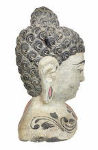 TABLE / GARDEN DECOR: Beautiful Meditating Buddha Head Statue in stone.