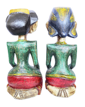 HOME DECOR - TABLETOP FIGURINES - Vintage set of two handcrafted wooden Javanese style Loro Blonyo wedding figures.