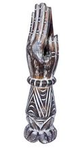 Home Decor. Tabletop Ornament. Wooden Buddha Hand Sculpture. Incense Holder