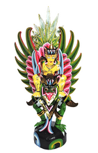 Home Decor: Intricately Hand-Carved Wooden Sculpture of Lord Vishnu and Garuda, "Holy Duo".