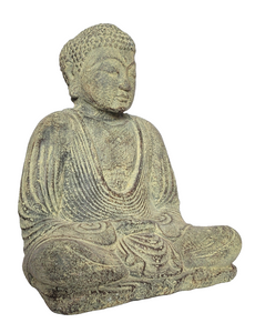 TABLE - OUTDOOR DECOR: Beautiful Stone Meditating Buddha, sitting in Lotus Pose.