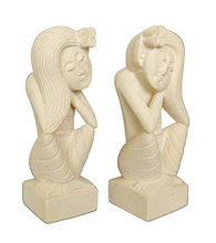 Home Decor. Tabletop Accents. Sandstone Statuettes of Resting Women. "The Maidens".