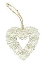 HOME DECOR: Wall Hanging Accent. Double sided heart shape shell decor in floral design.