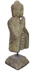 Home Decor. Tabletop Stone Sculpture. Lord Buddha bust mounted on a floral base.