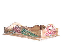Serving Tray / Table Decor Showpiece:
 Hand carved serving tray painted with Lotus Design.