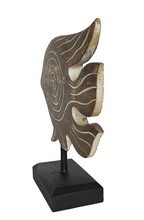 Home Decor. Tabletop Showpiece. Hand Crafted and Painted Wooden Fish Statuette, "Lone Swimmer".
