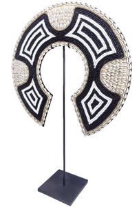 Home Decor. Table / Wall  Showpiece. Unique Sea Shell and Beads, Papua Tribes Decorative Necklace.