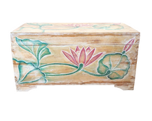 Home Decor. Table Decor-Storage Accessory. Large Decorative Handcrafted Lotus Design Wooden Box.