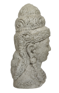 Home Decor Statue: Vintage Finish Stone Bust of Goddess Dewi Sri.