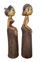HOME DECOR - TABLETOP FIGURINES - Vintage Wooden Javanese style Loro Blonyo wedding figures. Set of 2.