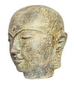 Home Decor. Table - Garden Sculpture. Peaceful Buddha head Garden Statue sculpture in stone.