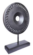 Home Decor: Tabletop Showpiece. Hand Carved Wooden Disc Décor on Stand.