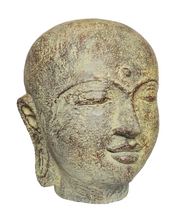 Home Decor. Table - Garden Sculpture. Peaceful Buddha head Garden Statue sculpture in stone.