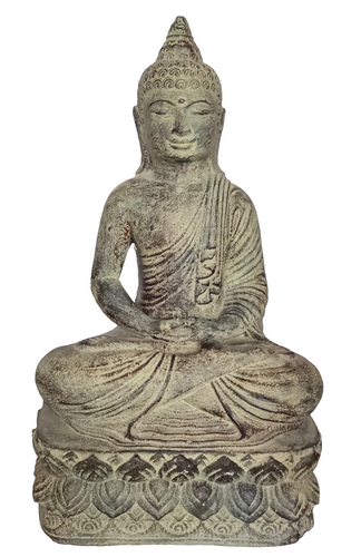 Home Decor. Table - Garden Statue. Cute Stone Sculpture of Lord Buddha, in Deep Meditation.