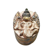 Home Decor. Table Decor-Storage Accessory. Hand Carved Wooden Lord Ganesha Trinket / Puzzle Box.