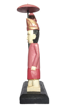 Home Decor. Tabletop Sculpture.
Hand Carved and Painted Wooden Figures on a rustic base - Melasti, a Hindu Ceremony.