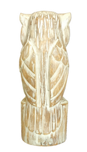 Home Decor. Tabletop Showpiece. Hand Carved Wooden Owl Figurine, "Lonely Owl".