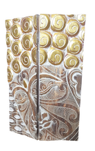 Home Decor.
Wall - Table Artifact. Handcrafted Serene Buddha Face Art Wooden Folding Screen Panel.